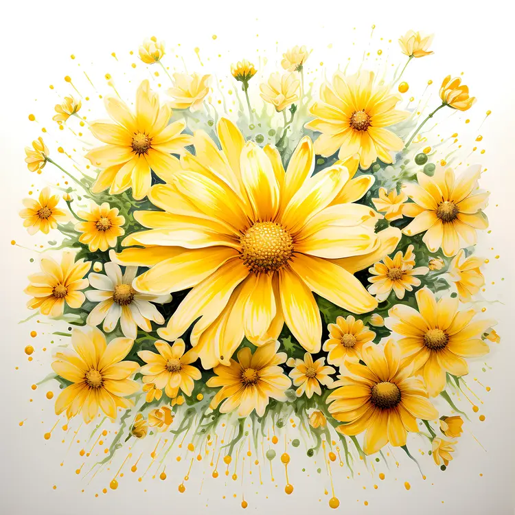 Yellow Flowers with Green Stems