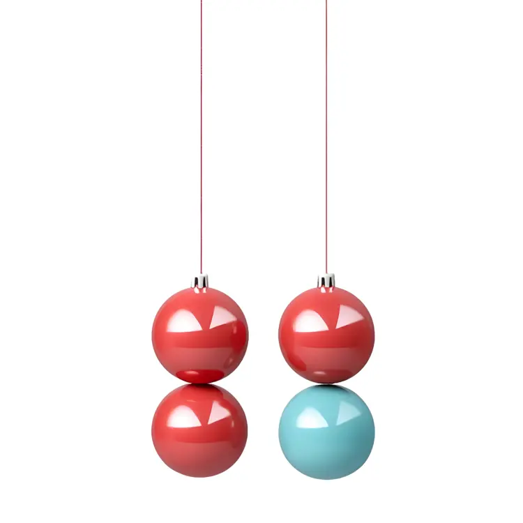 Christmas Ornaments Hanging in a Row