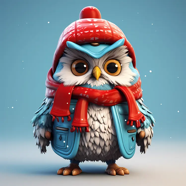 Owl in Red Beanie
