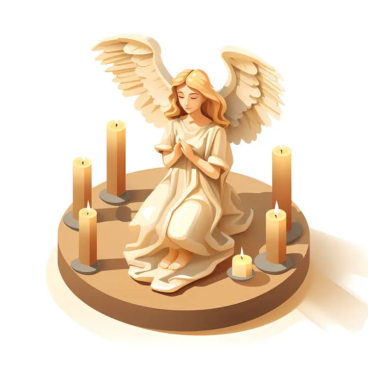Praying Angel with Candles