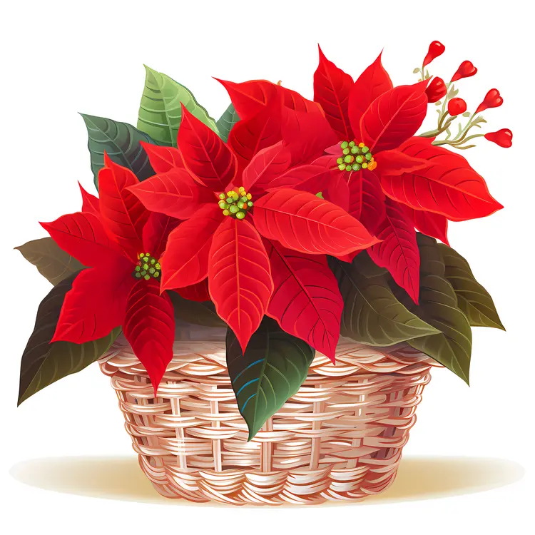 Poinsettia in a Basket