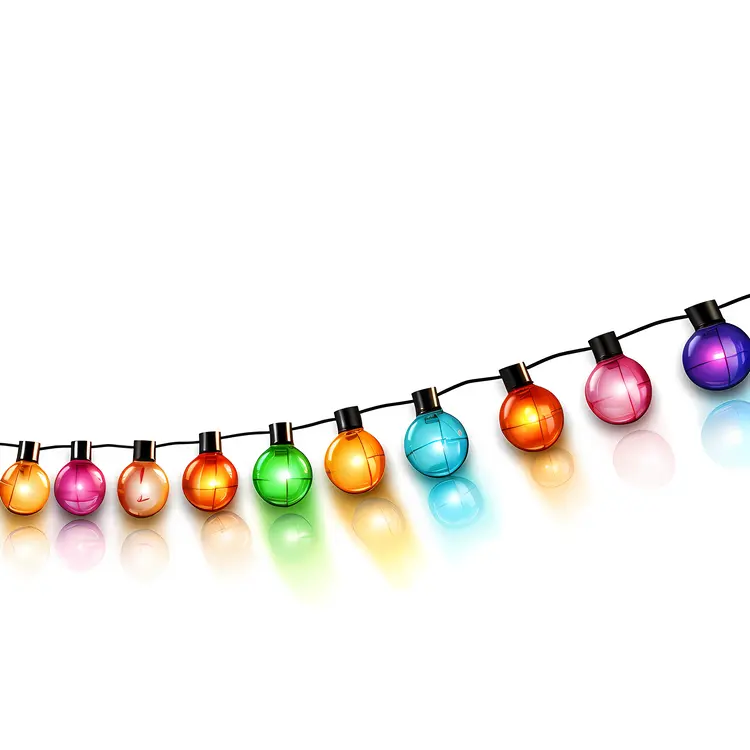 Hanging String of Colorful Bulbs