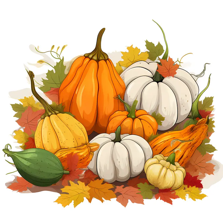 Colorful Pumpkins and Gourds for Thanksgiving Decor