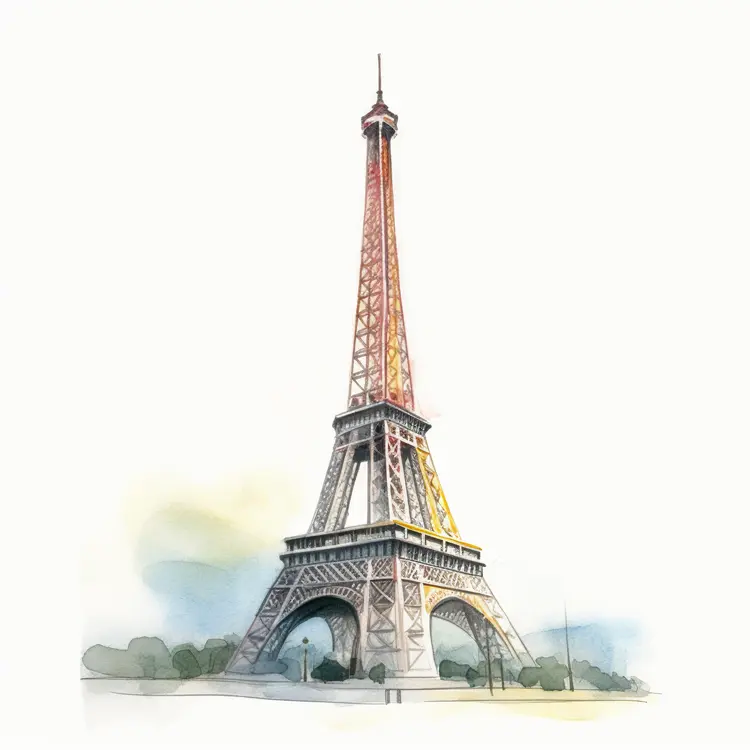 Beautiful Watercolor Eiffel Tower Illustration