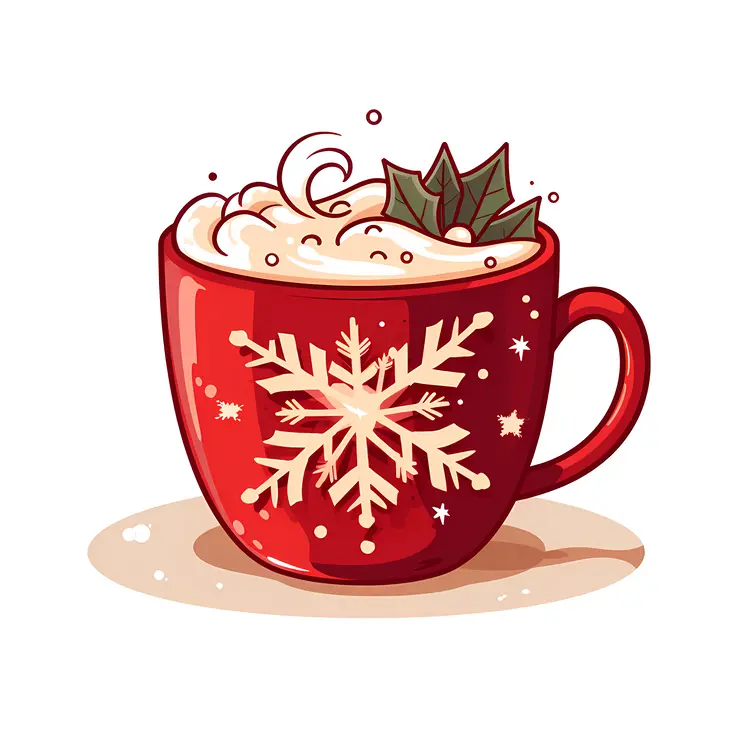 Red Cup with Snowflake and Holly
