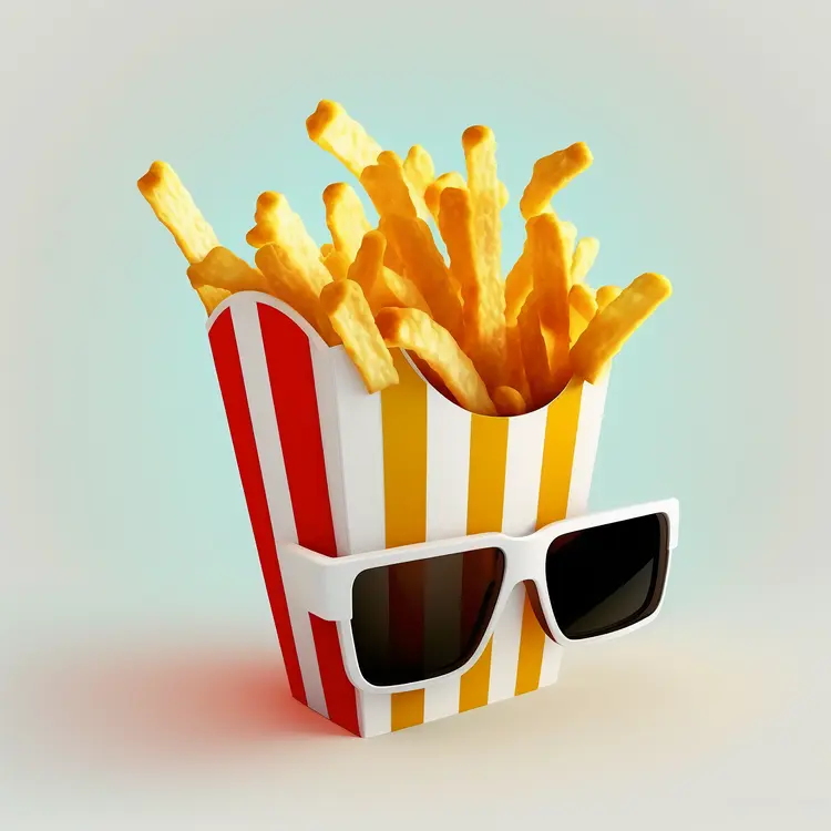 Cool French Fries with Sunglasses