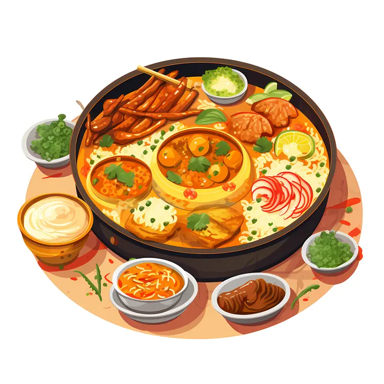 Spicy Platter with Chicken and Rice