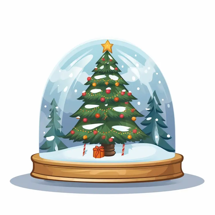 Christmas Tree in Snow Globe for Holiday Decoration