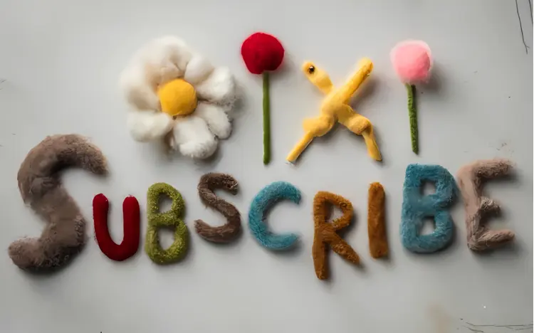 Felt Subscribe Text with Flowers