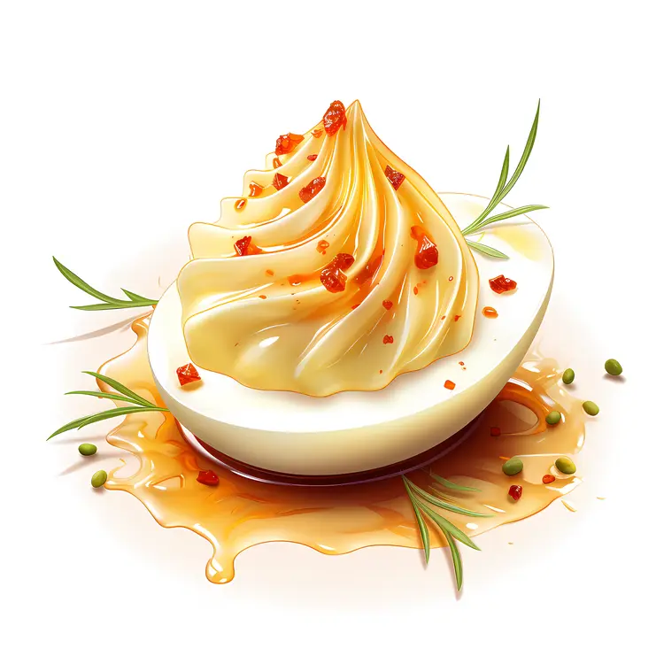 Single Deviled Egg with Garnish