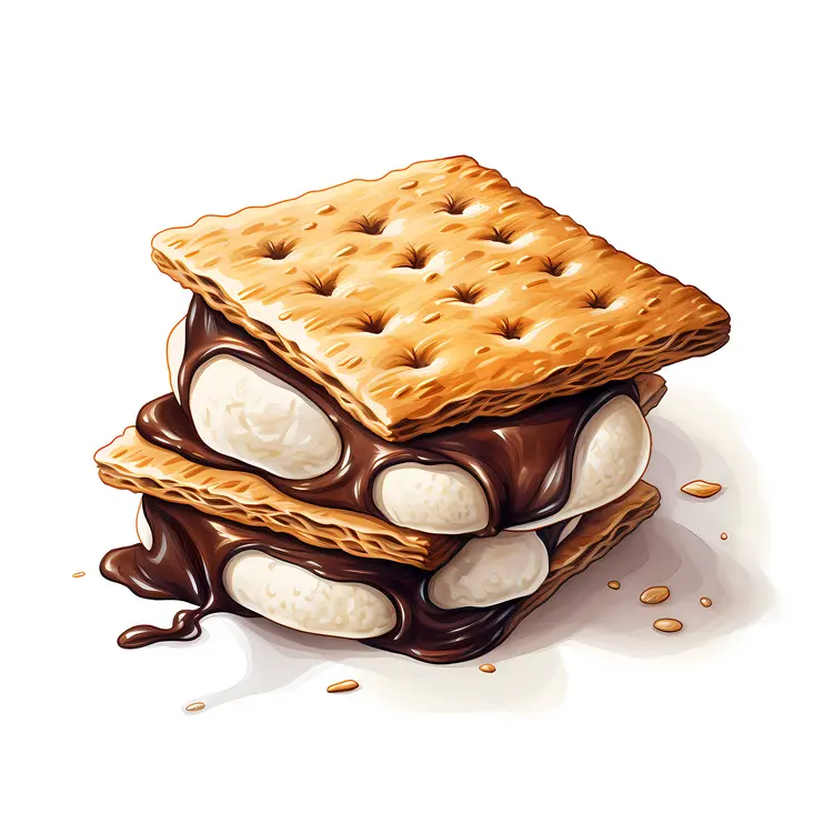 Delicious S'mores with Melting Chocolate