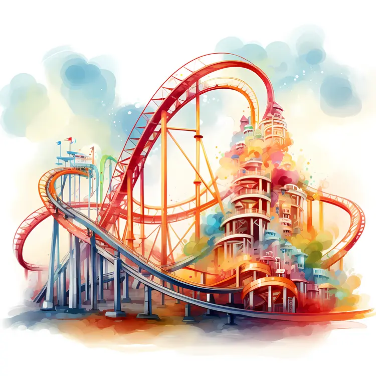 Colorful Roller Coaster Ride