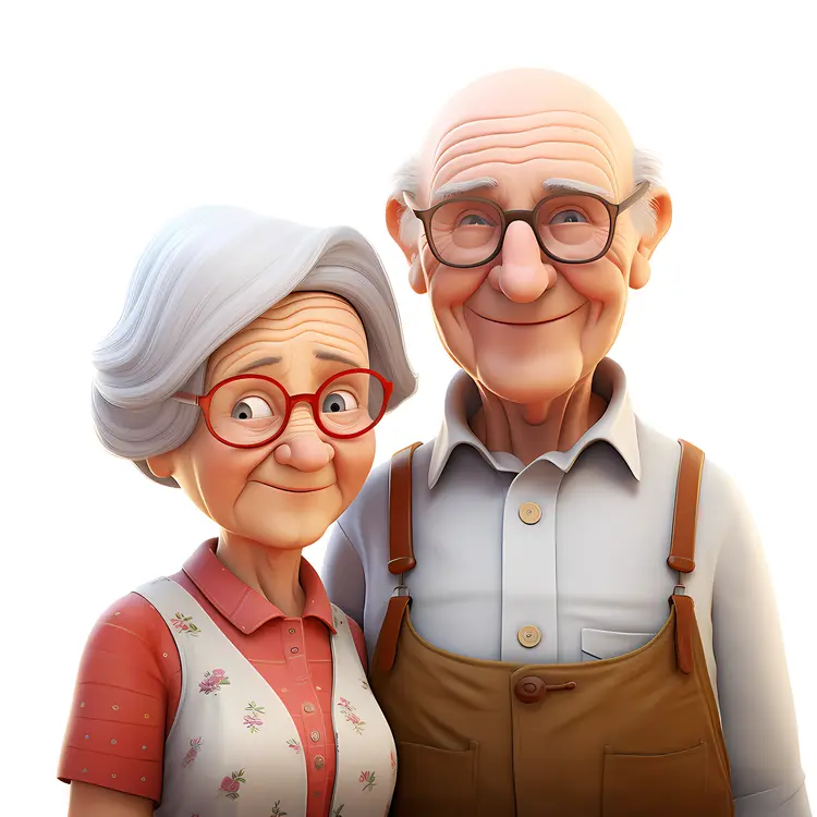 Happy Elderly Couple Smiling Together