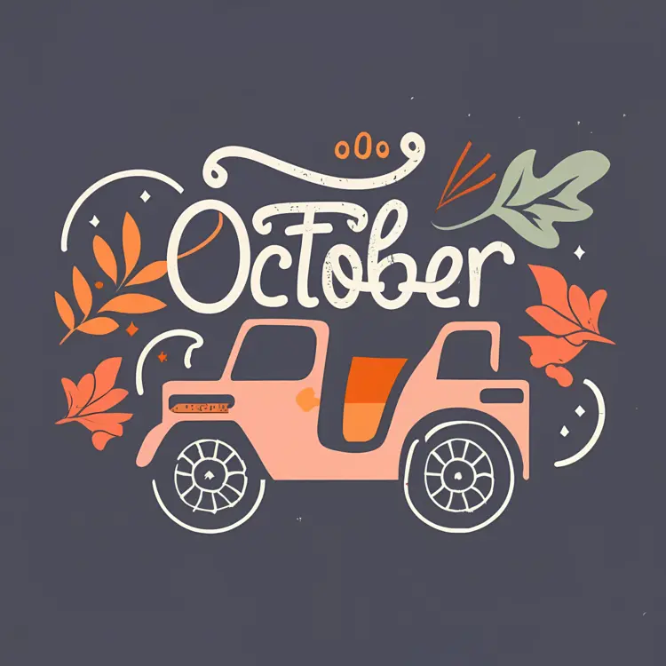 October with Leaves and Car