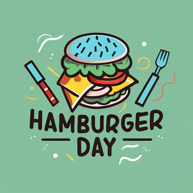 Hamburger Day with Colorful Burger Illustration