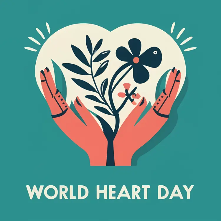 Hands Holding Heart with Plant for World Heart Day