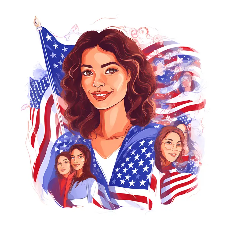 Patriotic Celebration with American Flag