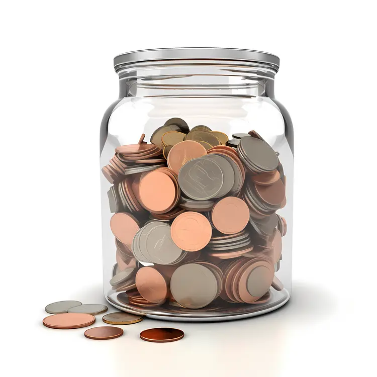Coins in Jar Illustration