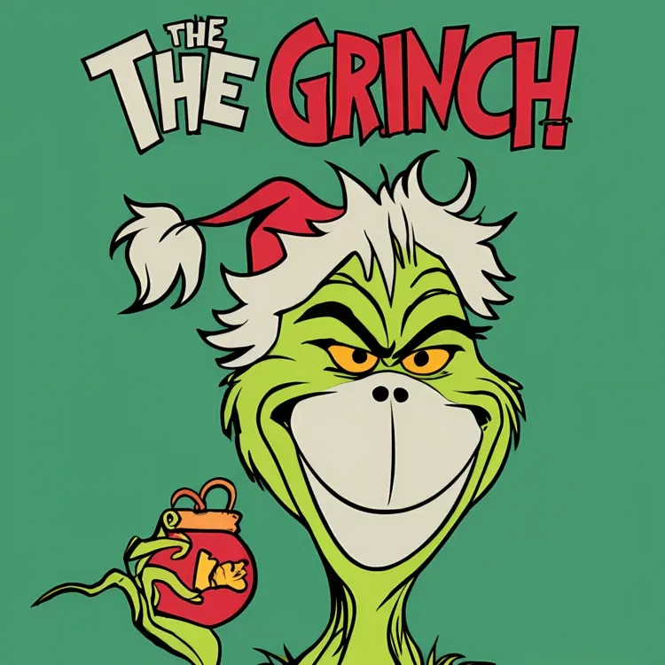 The Grinch with Santa Hat