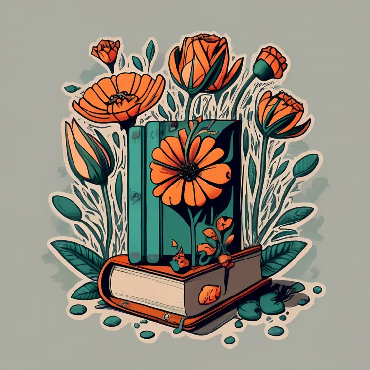 Books with Floral Arrangements