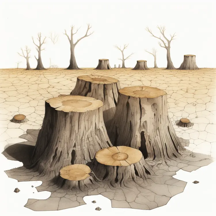 Tree Stumps in a Barren Landscape
Tree Stumps in a Barren Landscape