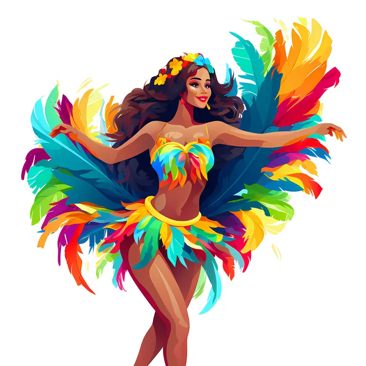 Colorful Dancer in Festival Costume