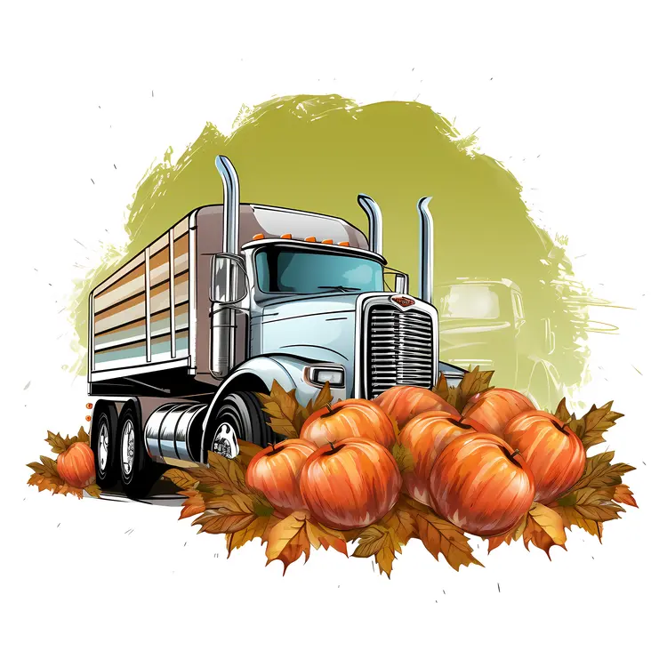 Truck with Pumpkins for Thanksgiving Harvest