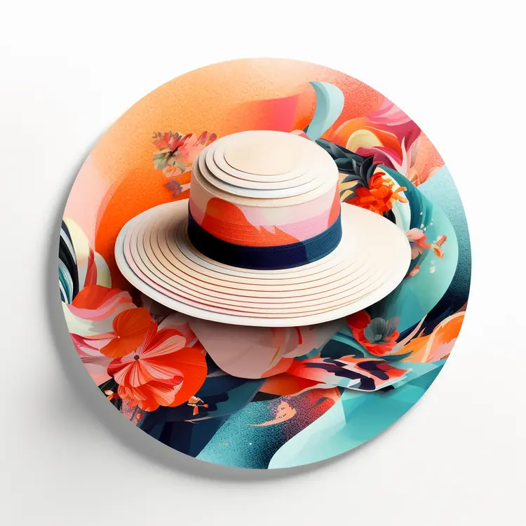 Stylish Summer Hat with Floral Background