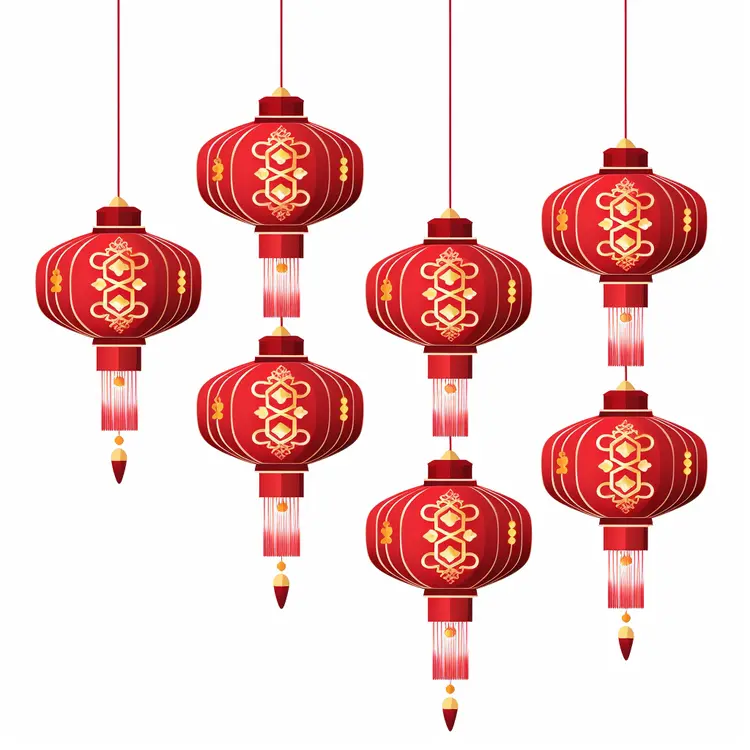 Traditional Red Lanterns for Chinese New Year Celebration