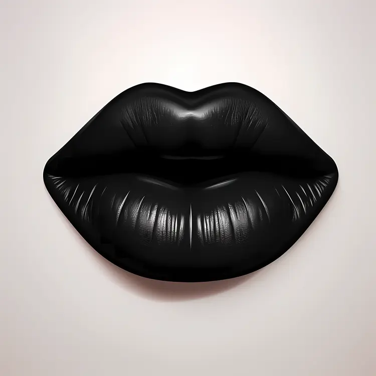 Glossy Black Lips for Halloween Makeup
