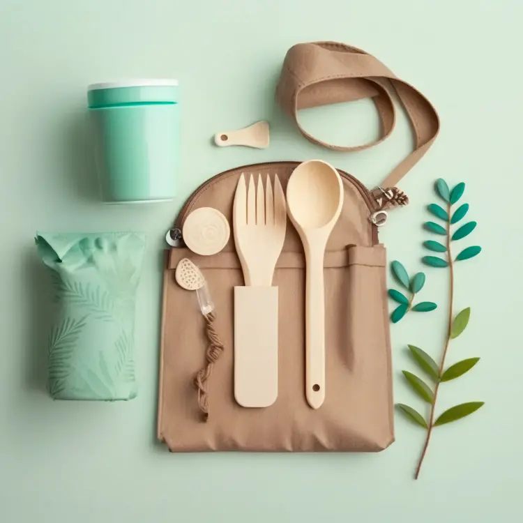 Eco-Friendly Reusable Cutlery Set with Travel Pouch