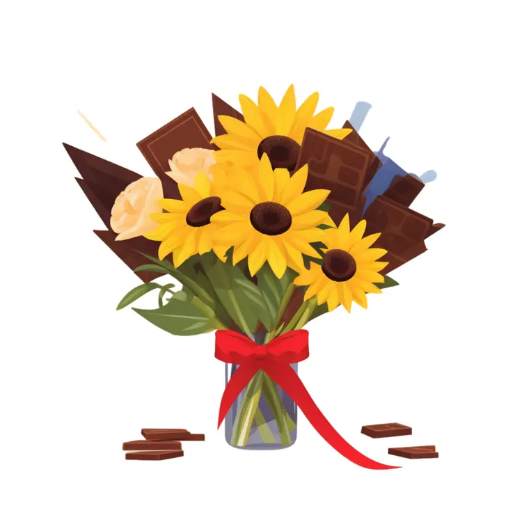 Beautiful Flower Bouquet with Chocolate Gift