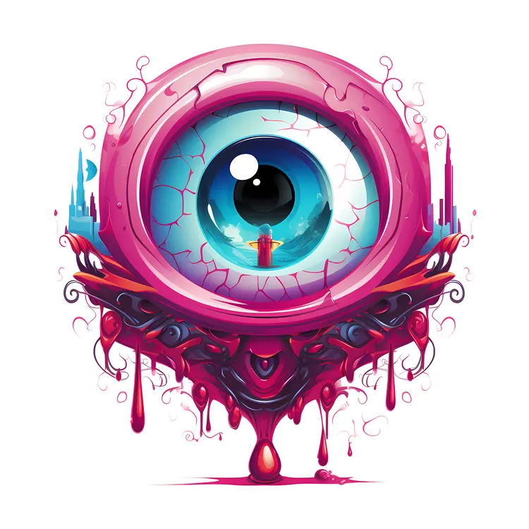 Surreal Dripping Eye Illustration