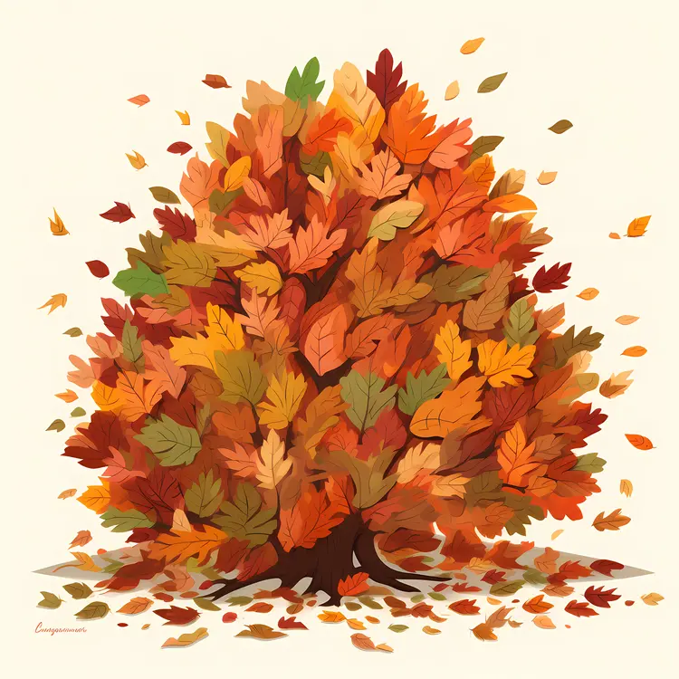 Colorful Autumn Leaves on Tree