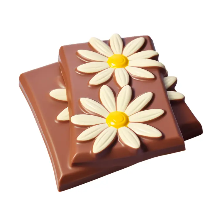 Chocolate Bars with Daisy Flowers