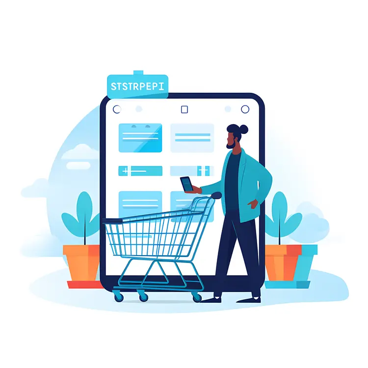 Man Shopping Online with Smartphone