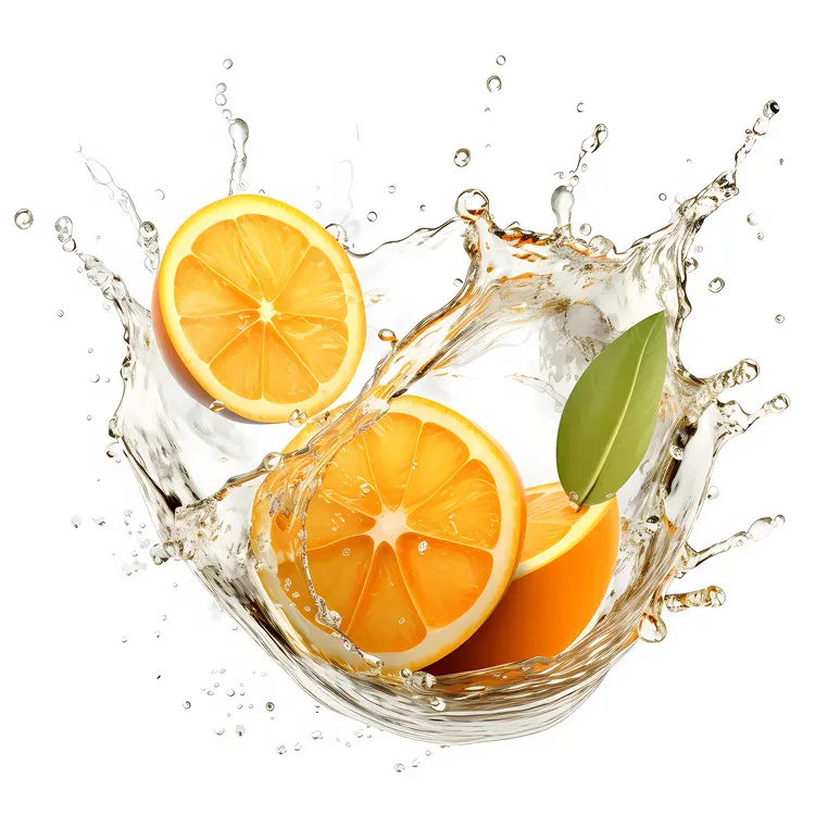 Fresh Orange Splash with Citrus Fruits