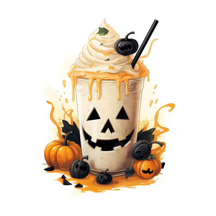Halloween Pumpkin Milkshake with Whipped Cream