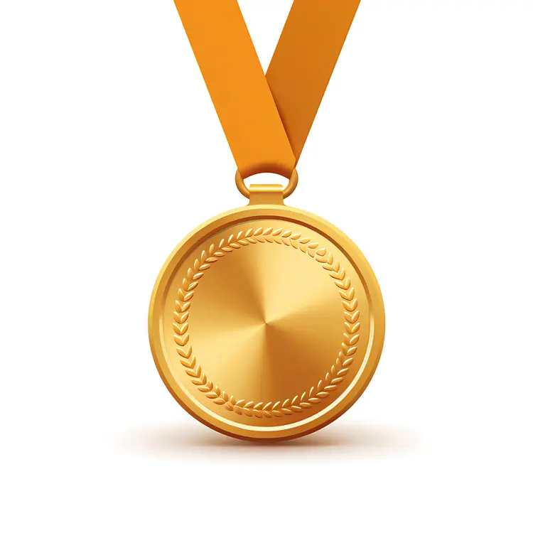 Gold Medal with Plain Design