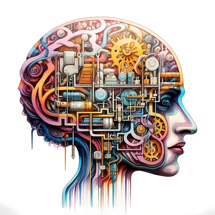 Intricate Mechanical Brain Illustration