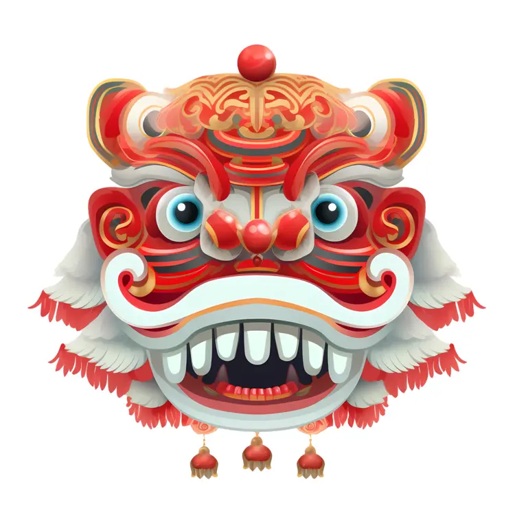 Colorful Lion Dance Mask for Chinese New Year Celebration