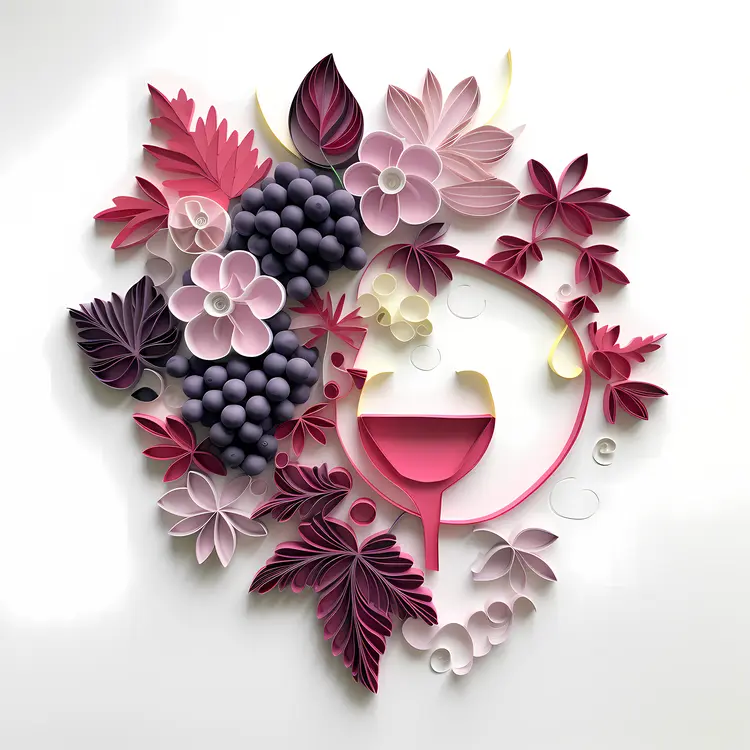 Beautiful Grapes and Wine Art