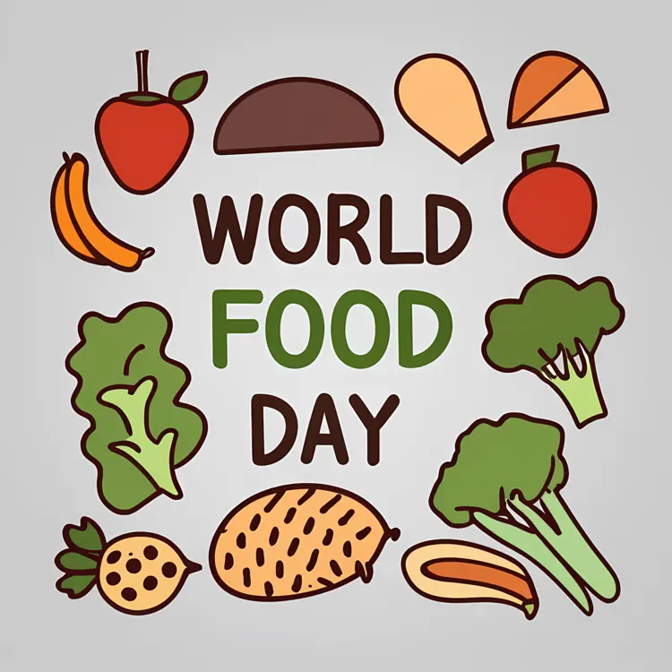 World Food Day with Healthy Food Icons