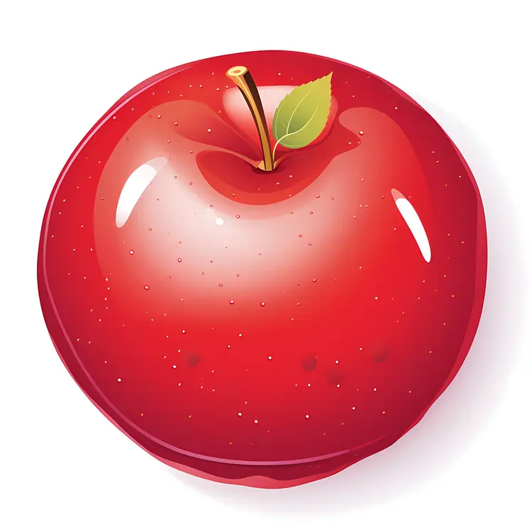 Shiny Red Apple Illustration