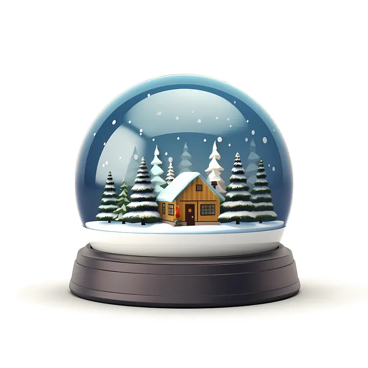 Snow Globe with Wooden House