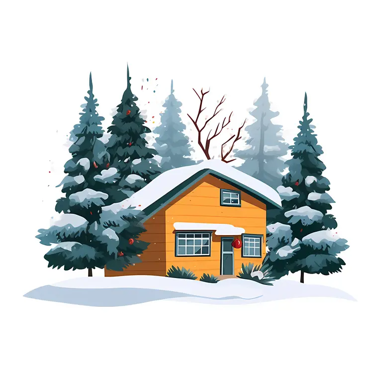 Small Cute Doodle House in Winter