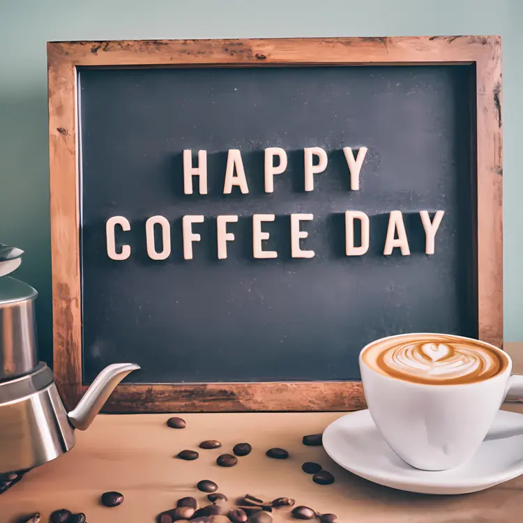 Happy Coffee Day with Coffee Cup
