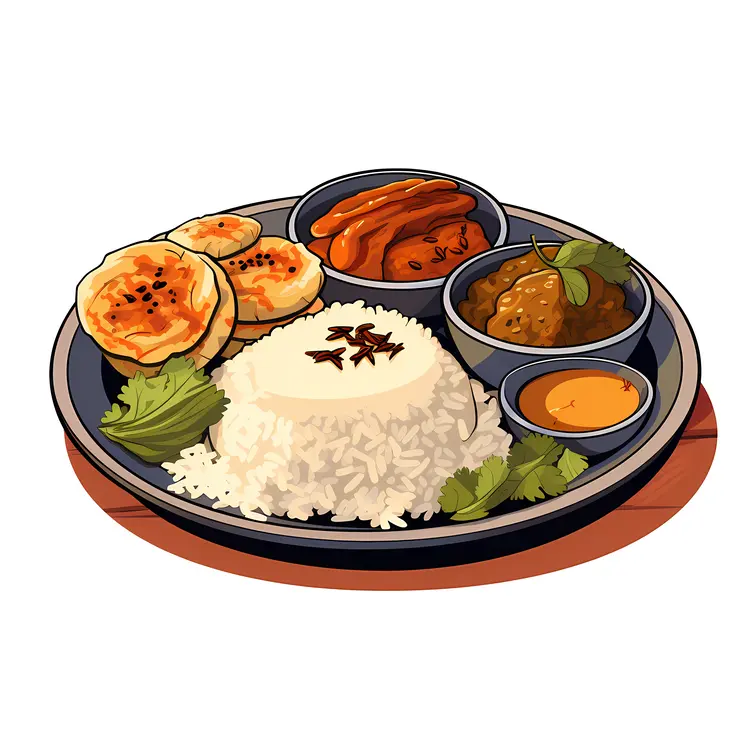 Traditional Rice and Curry Platter