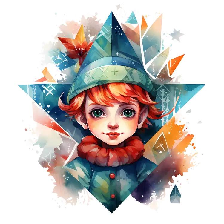 Artistic Elf in Blue and Orange Outfit