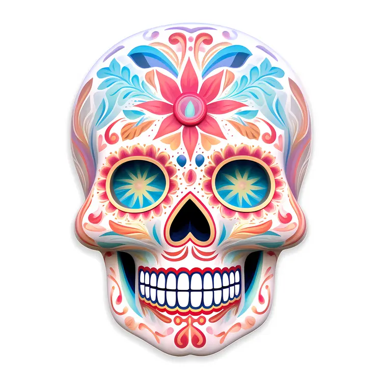 Colorful Sugar Skull for Day of the Dead Celebration